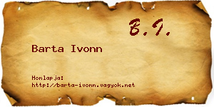 Barta Ivonn névjegykártya